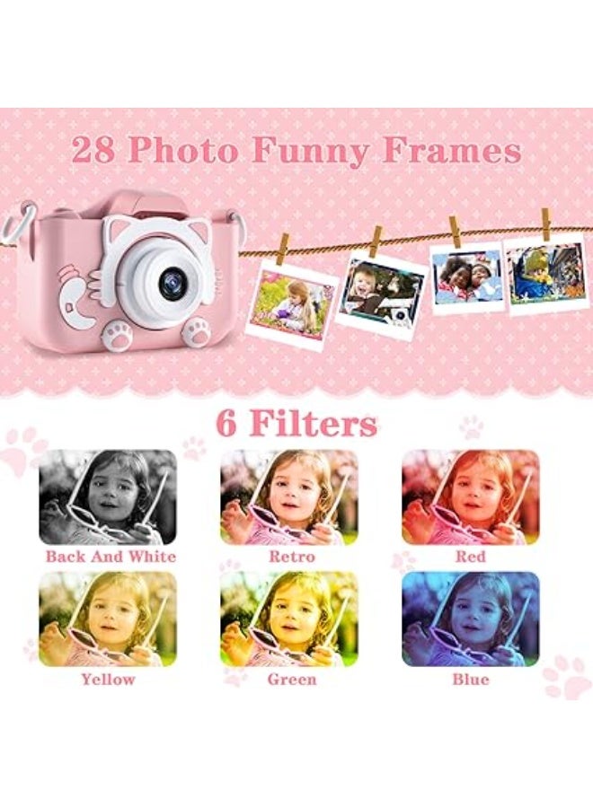 Kids Camera Toys for 3-12 Years Old Girls Children Digital Video Camera with Cute Silicone Cover Portable Child Unicorn Toy Birthday Gifts for Toddler Age 3 4 5 6 7 8 9 (Pink) - Image 4